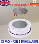 Smoke Carbon Monoxide Fire Alarm Detector Magnetic easy install plate X3 PACK
