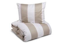Fjällbacka Randigt Sand Satin Bäddset Dubbeltäcke 230x220 Kosta Linnewäfveri