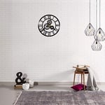 Homemania Horloge Numeri et Ingranaggi Nero - Décoration Murale - pour Le Salon, la Chambre à Coucher - Multicolore en Métal, 50 X 0,16 X 50cm