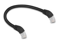 Delock - Patch-Kabel - Rj-45 (Hane) Vinklad Till Rj-45 (Hane) Vinklad - 25 Cm - 6 Mm - S/Ftp - Cat 6A - Startad, Halogenfri - Svart