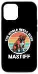 Coque pour iPhone 12/12 Pro Vintage Le monde a besoin de plus de Mastiff Dog Retro Mastiff Dog