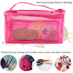 Knitting Bag Organizer Yarn Storage Mesh Tote Case F B Rose Red