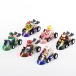 Set med 6 tårtdekorationer för barn Super Mario Kart bilar tårtdekorationer och muffinsdekorationer