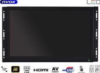 Automagnetola Nvox Monitorius Touch Ips Atviro Rėmo Led 13Califull Hd Vga Hdmi Usb Av 12V 230V