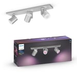Philips Hue Argenta White & Colour Ambiance Smart 3X Ceiling Spotlight Bar LED (GU10) with Bluetooth, Aluminium, Works with Alexa, Google Assistant and Apple HomeKit