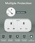 LENCENT Multi Plugs Extension UK to Euro European Plug Adapter with USB & Type C