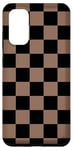 Galaxy S20 Black and Brown Classic Checkered Big Checkerboard Case