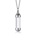 Aska Timglas Glas Kremering Smycken Aska Halsband Öppen Behållare Hängande Flaska Tube