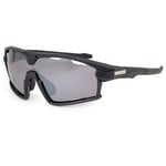 BLOC FORTY X860 Mens/Womens Sports Wrap Sunglasses MATT BLACK / GREY CAT.3