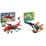 LEGO City Fire Rescue Plane Toy for 6 Plus Year Old Boys, Girls and Kids Who Love Imaginative Play & Creator 3in1 Supersonic Jet Plane to Helicopter to Speed Boat Toy Set