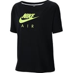 Nike W Nsw Air Top Ss Bf T-Shirt - Black/(Volt), Small