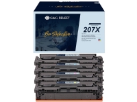 G&amp G Toner ersätter HP 207X Kompatibelt kombinationsförpackning svart, cyan, magenta, gul W2210X(207X)/W2211X(207X)/W2213X(207X)/W2212X(207X) GS-H207X-4P
