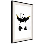 Plakat - Panda with Guns - 40 x 60 cm - Sort ramme med passepartout