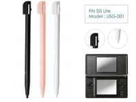 3 Black Pink White Stylus for DS Lite Nintendo/NDSL/DSL Plastic Replacement Pen