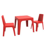 Two-Seater Julieta Children's Plastic Garden Furniture Set - By Resol - Red