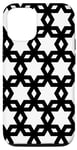 iPhone 15 Pro Black-White Geometric Arabic Star Pattern Case