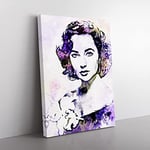 Elizabeth Taylor In Abstract Modern Art Canvas Wall Art Print Ready to Hang, Framed Picture for Living Room Bedroom Home Office Décor, 50x35 cm (20x14 Inch)