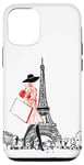 Coque pour iPhone 14 Pro Vintage Paris Femme - Tour Eiffel