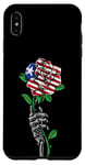 Coque pour iPhone XS Max Rose du Libéria avec squelette racines du drapeau du Libéria Cadeaux du Libéria