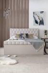 Chesterfield Off White Upholstered Ottoman - Bed Frame