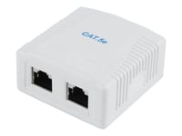 Cablexpert Ncac-2F5e-01 - Ytmonteringsbox För Nätverk - Cat 5E - Ftp - Rj-45 X 2 - Vit