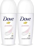 Dove Roll On Deodorant Powder 50ml X 2