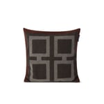 Graphic Recycled Wool Pillow Cover Putetrekk 50x50 cm, Brun