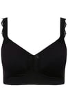 Ulla Popken Femme Grandes Tailles Soutien-Gorge Souple sans Armatures avec détail en Dentelle - Bonnet C-E Noir 95C 828233100-95C