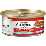 Gourmet Rouge tocchetti Mignon pour Le Chat, avec Saumon et Truite, 195 g – Lot de 24 pièces