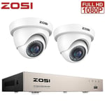 ZOSI CCTV 8 Channel 1080P Security Camera System Home Surveillance Dome TVI AHD