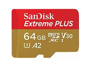 SANDISK - CARDS Extreme Plus MICROSDXC 64GB+SD Adapter 200MB/S 90MB/S A2 C10 V3