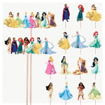 Princess Mix Birthday Party Food Cupcakes Picks Decorations Toppers (Pack of 16)