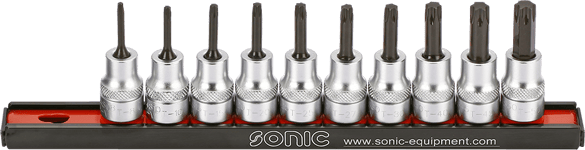 Hylssats 3/8" Torx T8-T50 Med Hållare 10-Delar Sonic