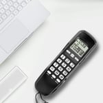 Liukouu Home Telephone, Erasing Function LCD Displa Memories Checking Landline Phone, Mini for Office Home(black)