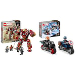 LEGO Marvel The Hulkbuster: The Battle of Wakanda Action Figure, Buildable Toy & Marvel Black Widow & Captain America Motorcycles, Avengers Age of Ultron Set with 2 Superhero