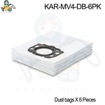 KAR-MV4-DB-6P - Filtres de remplacement pour sacs de nettoyage Karcher, pièces de rechange, pour modèles WD4 WD5 WD6 Premium MV4 MV5 MV6 2.863-005.0 2.863-006.0