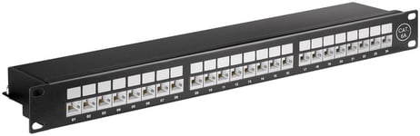 Goobay CAT 6a 19 tommer (48,3 cm) patchpanel, 24 porter