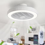 LOKUNM Ventilateurs de plafond réversibles avec lères 48cm Smart Fan Light 6 Speeds Dimming Ceiling Lights with Fans and Remote 108