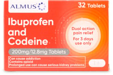 Almus Ibuprofen and Codeine 200mg/12.8mg 32 Tablets