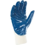 Singer - Paire de gants nitrile (3/4) - Enduction lourde - Support coton cousu - Poignet tricot - NBR32610 - Ecru;Bleu