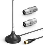 Antenne D'Intérieur Dab+/Fm/Fm, Tuner Radio Portable Et Antenne Récepteur Hifi Avec Base Magnétique, Large Compatibilité, Garantie De 12 Mois (Noir)[X1087]