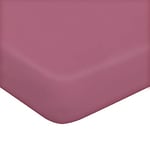 Homemania Feuille avec Coins Two - Double, Couleur Unie - Drap Housse - pour Le Lit - avec Taie d'oreiller Rose en Coton, 170 X 200cm