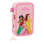 Dobbelt penalhus Princesses Disney Summer adventures Pink 12.5 x 19.5 x 4 cm (28 Dele)