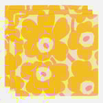 Marimekko Pieni Unikko Gul/Rosa Servett 3-pack