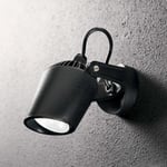 Minitommy, Udendørs væglampe, Ap, plast by Ideal Lux (H: 12 cm. x B: 12 cm. x L: 12 cm., Sort/4000 kelvin)