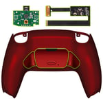 eXtremeRate Scarlet Red Back Paddles Programable Rise Remap Kit for ps5 Controller, Upgrade Board & Redesigned Back Shell & Back Buttons Attachment for ps5 Controller - Controller NOT Included