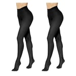 JYC CREATIVE Bas thermique pour femme, sous-vêtements thermiques, élastiques et confortables, collants chauds pour hiver, vêtements thermiques, Noir , 40