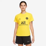 Nike Paris Saint-germain Trenings T-skjorte Dri-fit Pre Match Jordan x Psg - Gul/sort Dame T-skjorter female