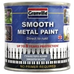 Granville Smooth Finish Direct To Rust Silver Metal Paint Tin 250ml