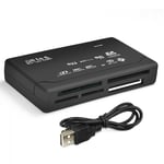 Flash Mini Black All In One Micro M2 MMC XD CF MS USB TF Memory Card Reader